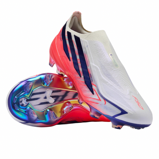 adidas F50 Hyperfast Elite Laceless FG — Cloud White / Solar Purple / Solar Turbo