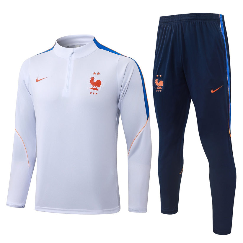 Ensemble survêtement France — Blanc et bleu marine