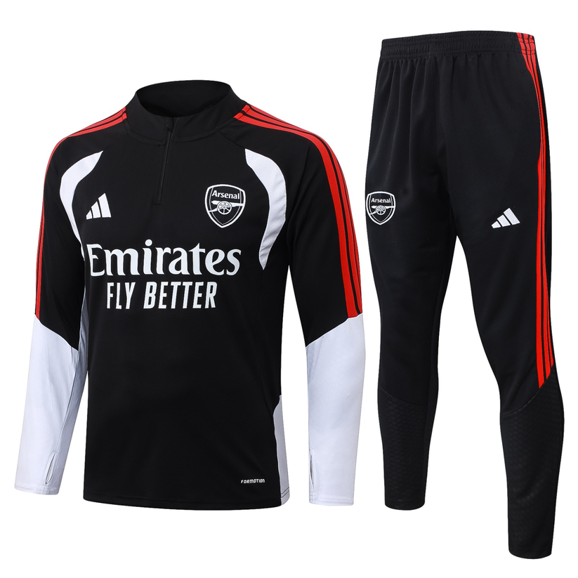 Ensemble survêtement Arsenal — Noir, blanc et rouge